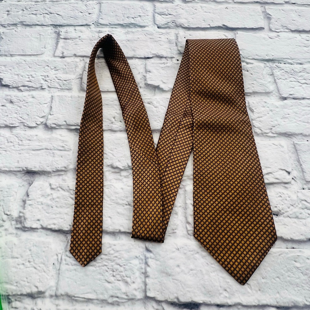 JONES NEW YORK Men's Geometric Silk Neck Tie Gold Blue 4"x57"